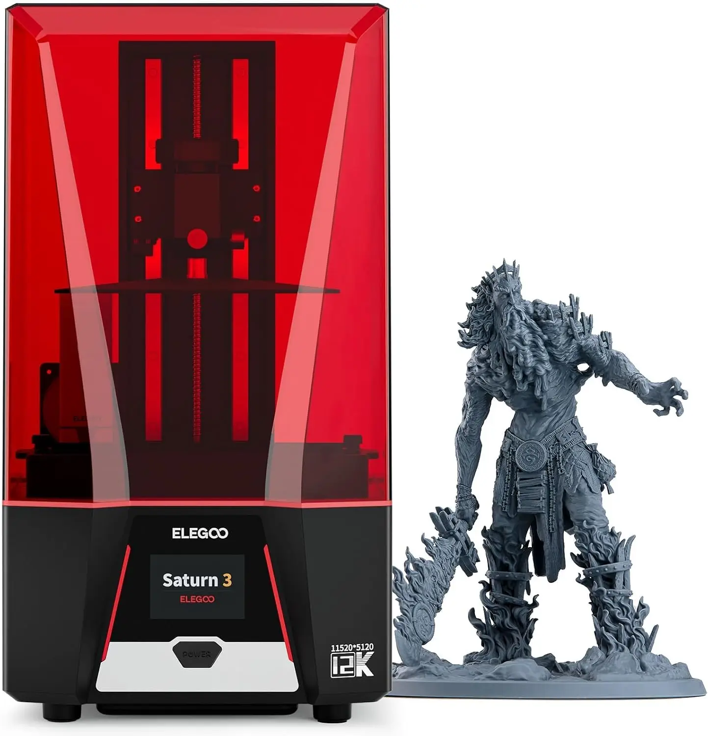 12K Monochrome Lcd Resin 3D Printer - サターン3 MSLA 12K 3Dプリンター | デスクトップレジンプリンター、10インチモノクロLCD、Voxeldance